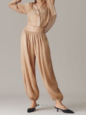 NWT ANTHROPOLOGIE Maeve Shiny Balloon Pants XL